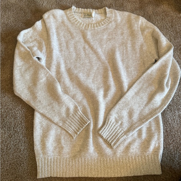 L.L. Bean Sweaters - Vintage L.L. Bean Beige /cream Knit cotton sweater - unisex